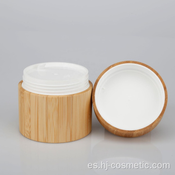 Los envases cosméticos al por mayor de la crema de cara usan 15g 30g 50g 100g tarros de bambú con los PP internos